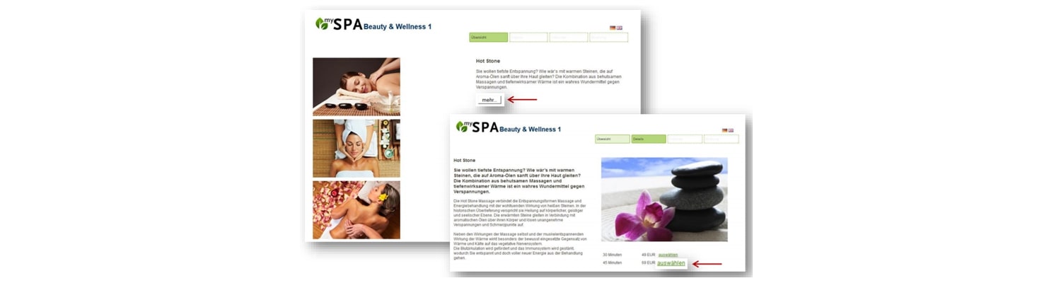 MYSPA Wellness Software Reservierung